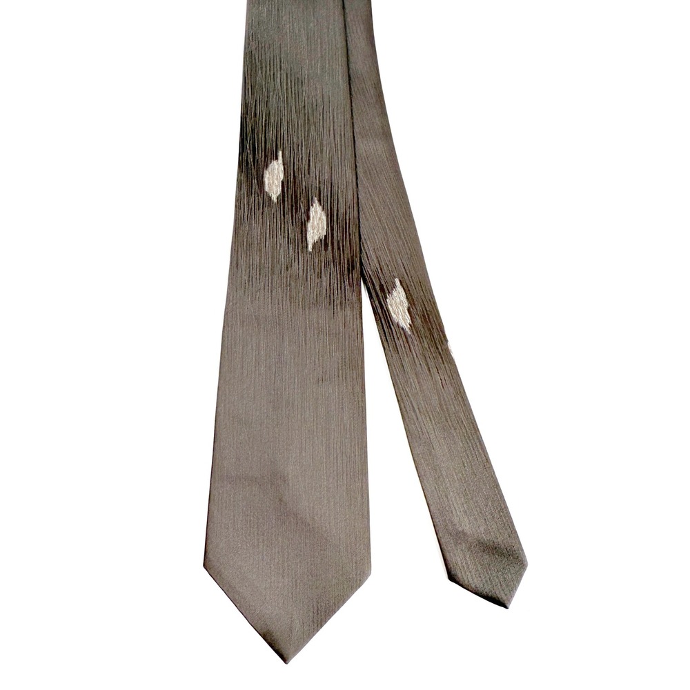 Paco Rabanne Paris Mens Silk Tie‎ 3.5" x 53.5" Brown Textured Geometric Accent